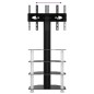 vidaXL Mueble TV esquina 4 niveles para 32-70 pulgadas negro plateado vidaXL Mueble TV esquina 4 niveles para 32-70 pulgadas negro plateado