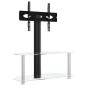 vidaXL Mueble TV esquina 2 niveles para 32-70 pulgadas negro plateado vidaXL Mueble TV esquina 2 niveles para 32-70 pulgadas negro plateado