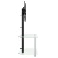 vidaXL Mueble TV esquina 2 niveles para 32-70 pulgadas negro plateado vidaXL Mueble TV esquina 2 niveles para 32-70 pulgadas negro plateado