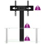 vidaXL Mueble TV esquina 2 niveles para 32-70 pulgadas negro plateado vidaXL Mueble TV esquina 2 niveles para 32-70 pulgadas negro plateado