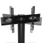vidaXL Mueble TV esquina 2 niveles para 32-70 pulgadas negro plateado vidaXL Mueble TV esquina 2 niveles para 32-70 pulgadas negro plateado