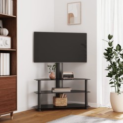 vidaXL Mueble de TV de esquina 3 niveles para 32-70 pulgadas negro