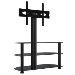 vidaXL Mueble de TV de esquina 3 niveles para 32-70 pulgadas negro