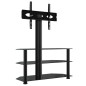vidaXL Mueble de TV de esquina 3 niveles para 32-70 pulgadas negro