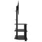vidaXL Mueble de TV de esquina 3 niveles para 32-70 pulgadas negro