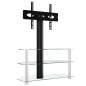 vidaXL Mueble TV esquina 3 niveles para 32-70 pulgadas negro plateado