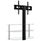 vidaXL Mueble TV esquina 3 niveles para 32-70 pulgadas negro plateado