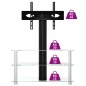 vidaXL Mueble TV esquina 3 niveles para 32-70 pulgadas negro plateado