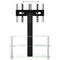 vidaXL Mueble TV esquina 3 niveles para 32-70 pulgadas negro plateado
