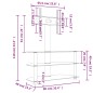 vidaXL Mueble TV esquina 3 niveles para 32-70 pulgadas negro plateado