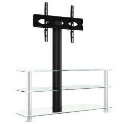 vidaXL Mueble TV esquina 3 niveles para 32-70 pulgadas negro plateado