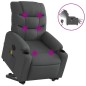vidaXL Sillón de masaje eléctrico reclinable elevable tela gris oscuro vidaXL Sillón de masaje eléctrico reclinable elevable tela gris oscuro