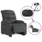 vidaXL Sillón de masaje eléctrico reclinable elevable tela gris oscuro vidaXL Sillón de masaje eléctrico reclinable elevable tela gris oscuro