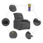 vidaXL Sillón de masaje eléctrico reclinable elevable tela gris oscuro vidaXL Sillón de masaje eléctrico reclinable elevable tela gris oscuro
