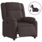 vidaXL Sillón reclinable eléctrico tela marrón oscuro vidaXL Sillón reclinable eléctrico tela marrón oscuro