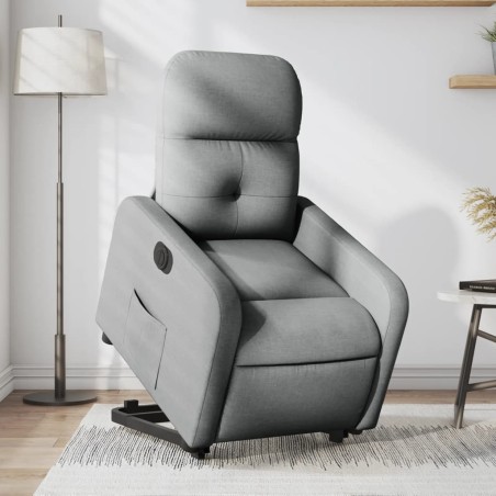vidaXL Sillón eléctrico reclinable elevable de tela gris claro
