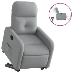 vidaXL Sillón eléctrico reclinable elevable de tela gris claro