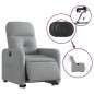 vidaXL Sillón eléctrico reclinable elevable de tela gris claro vidaXL Sillón eléctrico reclinable elevable de tela gris claro