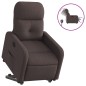 vidaXL Sillón eléctrico reclinable elevable de tela marrón oscuro vidaXL Sillón eléctrico reclinable elevable de tela marrón oscuro