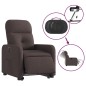 vidaXL Sillón eléctrico reclinable elevable de tela marrón oscuro vidaXL Sillón eléctrico reclinable elevable de tela marrón oscuro
