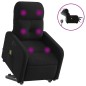 vidaXL Sillón de masaje eléctrico reclinable elevable tela negro