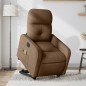 vidaXL Sillón de masaje eléctrico reclinable elevable tela marrón vidaXL Sillón de masaje eléctrico reclinable elevable tela marrón