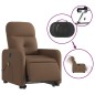 vidaXL Sillón de masaje eléctrico reclinable elevable tela marrón vidaXL Sillón de masaje eléctrico reclinable elevable tela marrón
