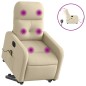 vidaXL Sillón de masaje eléctrico reclinable elevable tela crema vidaXL Sillón de masaje eléctrico reclinable elevable tela crema