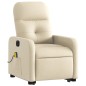 vidaXL Sillón de masaje eléctrico reclinable elevable tela crema vidaXL Sillón de masaje eléctrico reclinable elevable tela crema