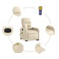 vidaXL Sillón de masaje eléctrico reclinable elevable tela crema vidaXL Sillón de masaje eléctrico reclinable elevable tela crema