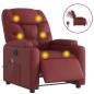 vidaXL Sillón de masaje reclinable de cuero artificial rojo tinto vidaXL Sillón de masaje reclinable de cuero artificial rojo tinto