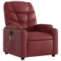 vidaXL Sillón de masaje reclinable de cuero artificial rojo tinto vidaXL Sillón de masaje reclinable de cuero artificial rojo tinto