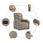 vidaXL Sillón reclinable de masaje eléctrico cuero sintético capuchino vidaXL Sillón reclinable de masaje eléctrico cuero sintético capuchino