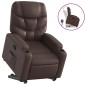 vidaXL Sillón reclinable elevable cuero sintético marrón vidaXL Sillón reclinable elevable cuero sintético marrón