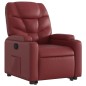 vidaXL Sillón reclinable elevable cuero artificial rojo tinto vidaXL Sillón reclinable elevable cuero artificial rojo tinto