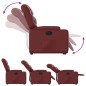 vidaXL Sillón reclinable elevable cuero artificial rojo tinto vidaXL Sillón reclinable elevable cuero artificial rojo tinto