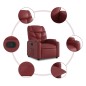 vidaXL Sillón reclinable elevable cuero artificial rojo tinto vidaXL Sillón reclinable elevable cuero artificial rojo tinto