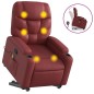 vidaXL Sillón reclinable de masaje de pie cuero artificial rojo tinto vidaXL Sillón reclinable de masaje de pie cuero artificial rojo tinto