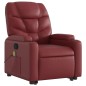 vidaXL Sillón reclinable de masaje de pie cuero artificial rojo tinto vidaXL Sillón reclinable de masaje de pie cuero artificial rojo tinto