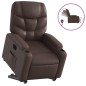 vidaXL Sillón reclinable elevable eléctrico de cuero sintético marrón vidaXL Sillón reclinable elevable eléctrico de cuero sintético marrón
