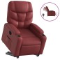 vidaXL Sillón elevable eléctrico cuero artificial rojo tinto vidaXL Sillón elevable eléctrico cuero artificial rojo tinto