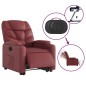 vidaXL Sillón elevable eléctrico cuero artificial rojo tinto vidaXL Sillón elevable eléctrico cuero artificial rojo tinto