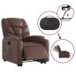 vidaXL Sillón de masaje elevable eléctrico cuero sintético marrón vidaXL Sillón de masaje elevable eléctrico cuero sintético marrón