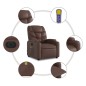 vidaXL Sillón de masaje elevable eléctrico cuero sintético marrón vidaXL Sillón de masaje elevable eléctrico cuero sintético marrón