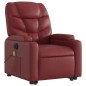vidaXL Sillón de masaje elevable eléctrico cuero artificial rojo tinto vidaXL Sillón de masaje elevable eléctrico cuero artificial rojo tinto