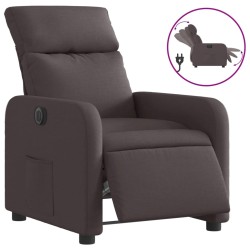 vidaXL Sillón reclinable eléctrico tela marrón oscuro