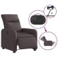 vidaXL Sillón reclinable eléctrico tela marrón oscuro vidaXL Sillón reclinable eléctrico tela marrón oscuro