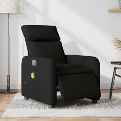 vidaXL Sillón reclinable de masaje eléctrico tela negro