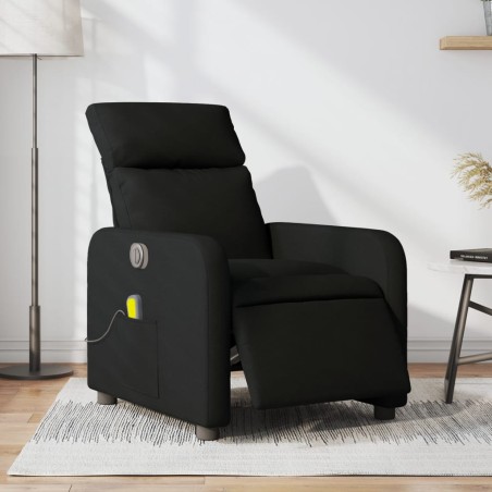 vidaXL Sillón reclinable de masaje eléctrico tela negro