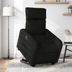 vidaXL Sillón reclinable elevable tela negro